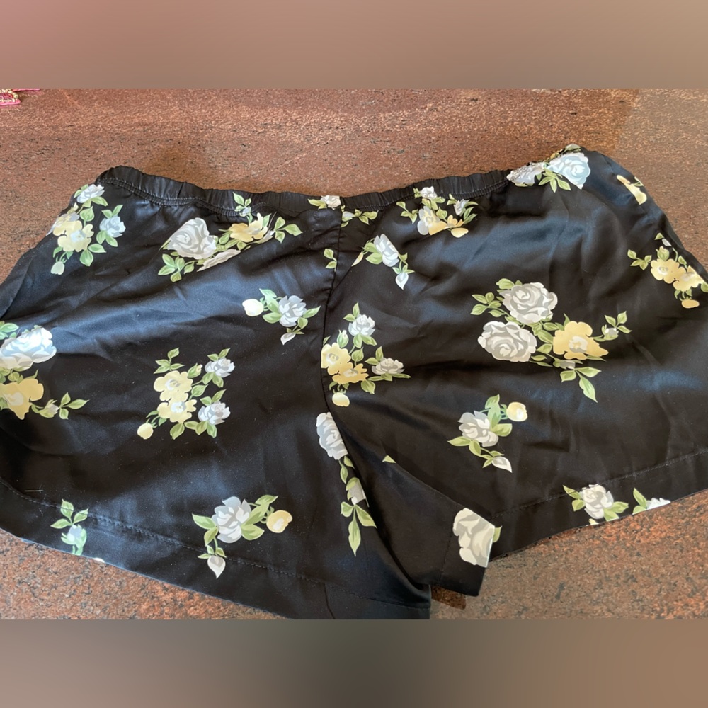 Pj Couture Black Floral Shorts